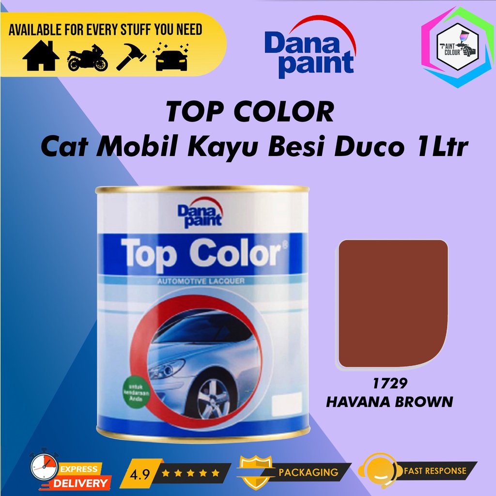 TOP COLOR 1729 Havana Brown - Cat Mobil Kayu Besi Duco