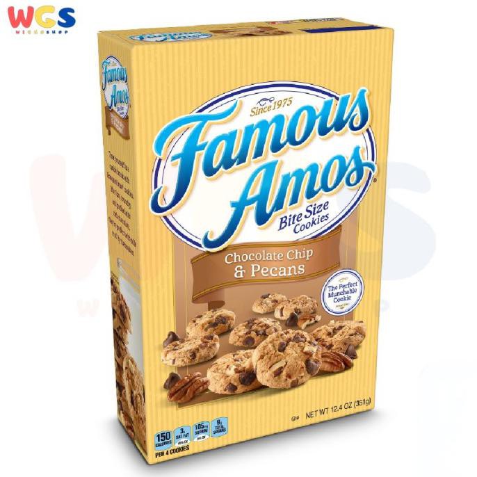 

PROMO FAMOUS AMOS CHOCOLATE CHIP & PECANS BITE SIZE COOKIES 12.4OZ 351G