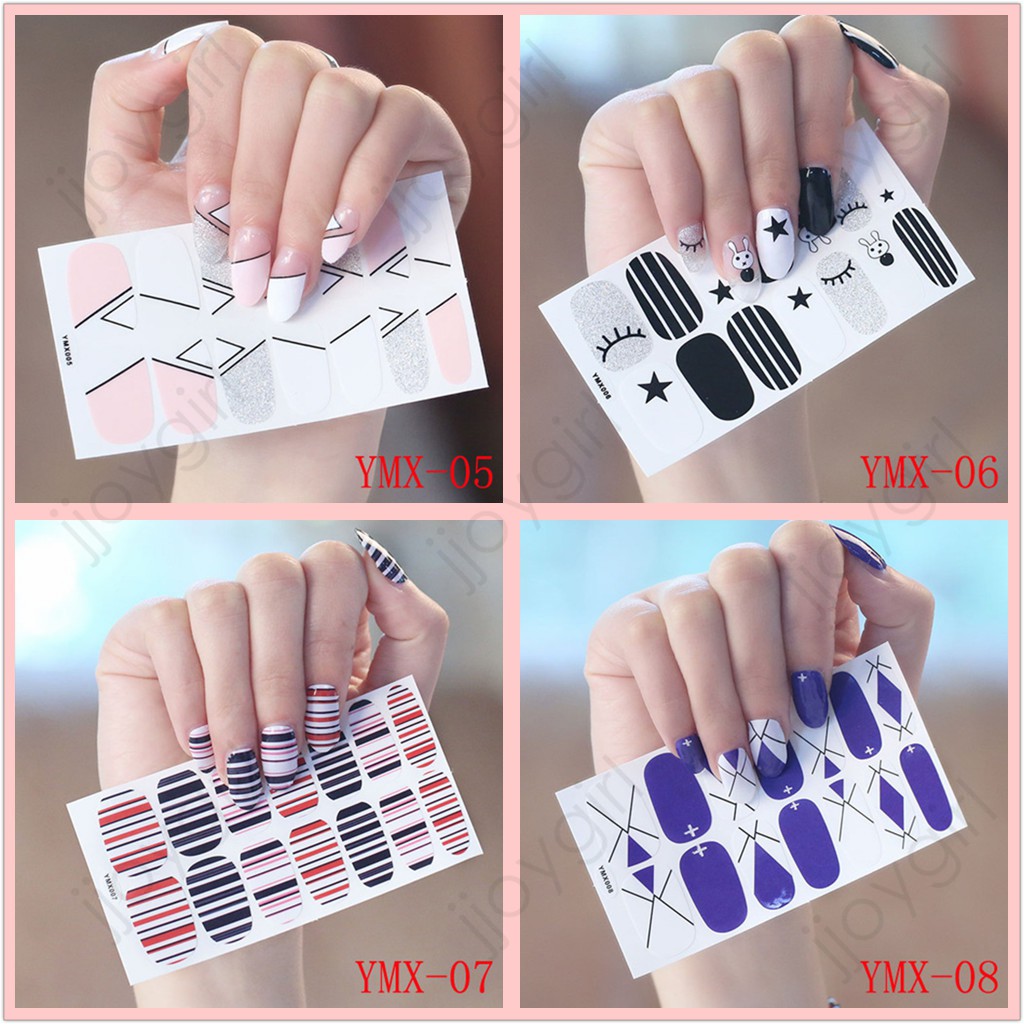 &lt;Jjoygirl&gt;YMX Nail sticker motif / sticker kuku / stiker kuku / nail stiker glitter / stripes design