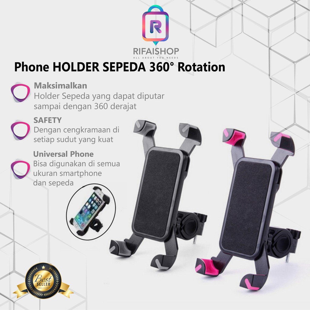 Phone HOLDER SEPEDA 360° Rotation Universal Bike Holder