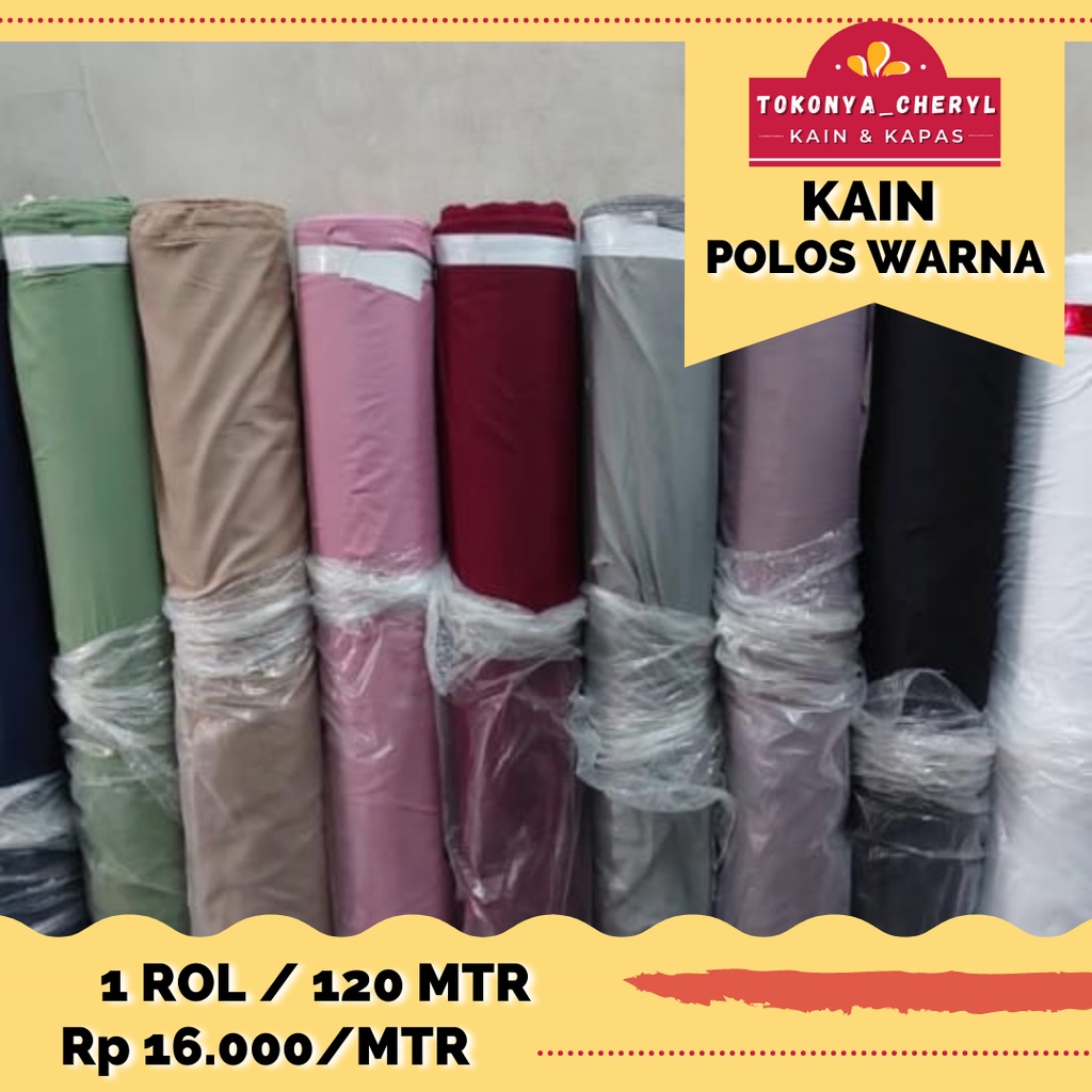 Kain Seprei Katun Disperse / Microtex Polos Warna  - Lebar 240cm x 120mtr
