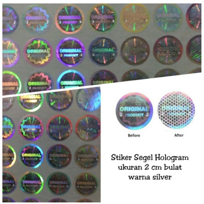 Stiler Segel Hologram Original Product Silver Ukuran 2cm