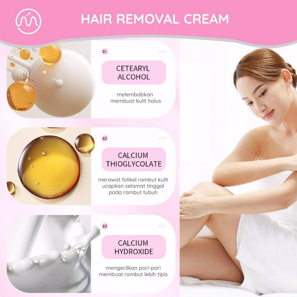 MINIPINK Cream Penghilang Bulu Rambut Hair Remover Kaki Ketiak Whitening Cleanses Skin MP019