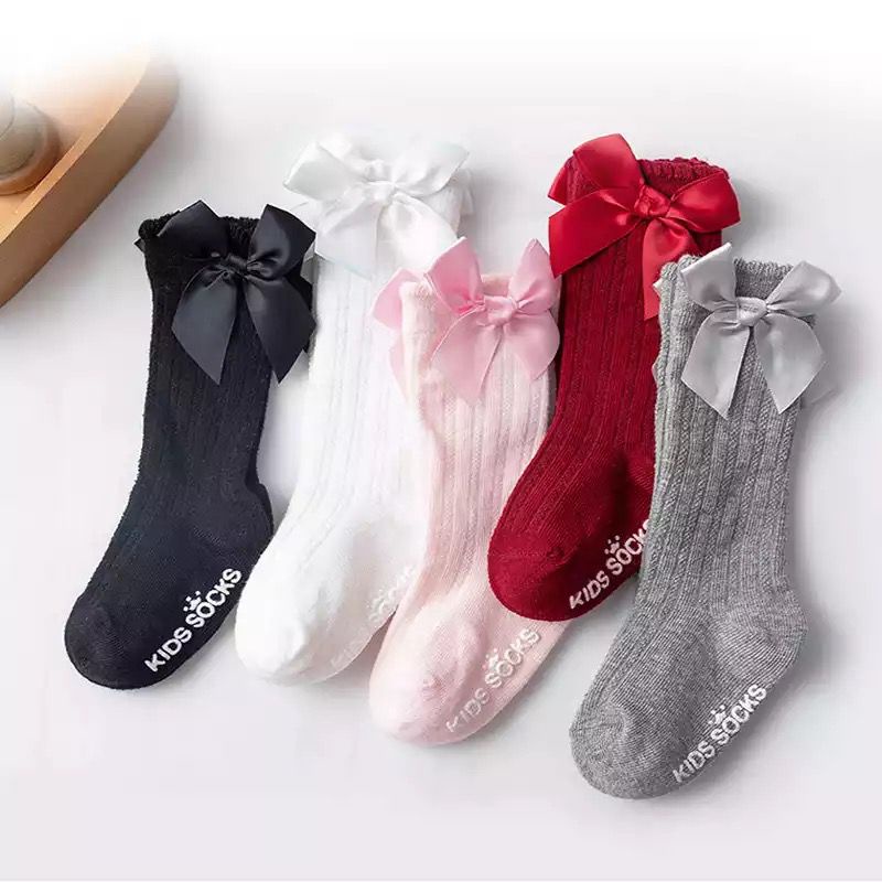 Kaos Kaki Panjang Anak Bayi Perempuan Newborn Baby Socks 1 2 Tahun Korea Lucu Kaus Kaki Anak Bayi Perempuan Newborn Dengan Pita