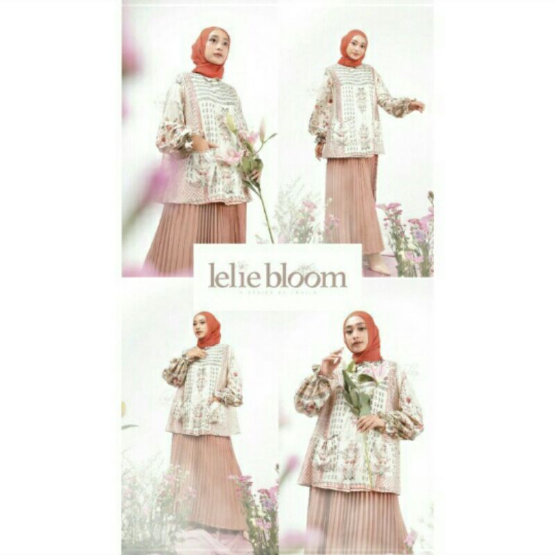 Alzanea Shirt Peachy Cream - L Daily Lelie Bloom - by LBYLCB