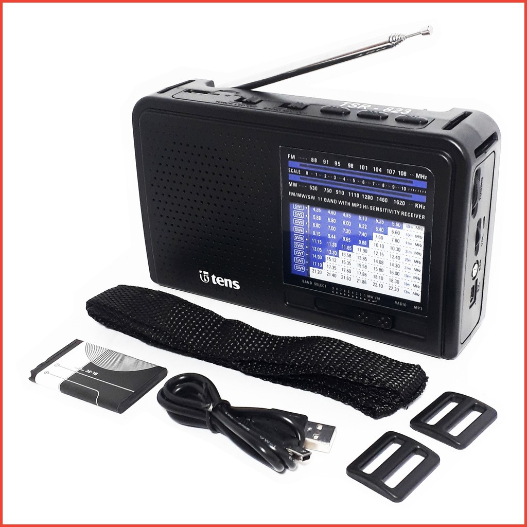 Tens Radio 11 Band, AC/DC, Micro SD/USB MP3 TSR-823 AM FM