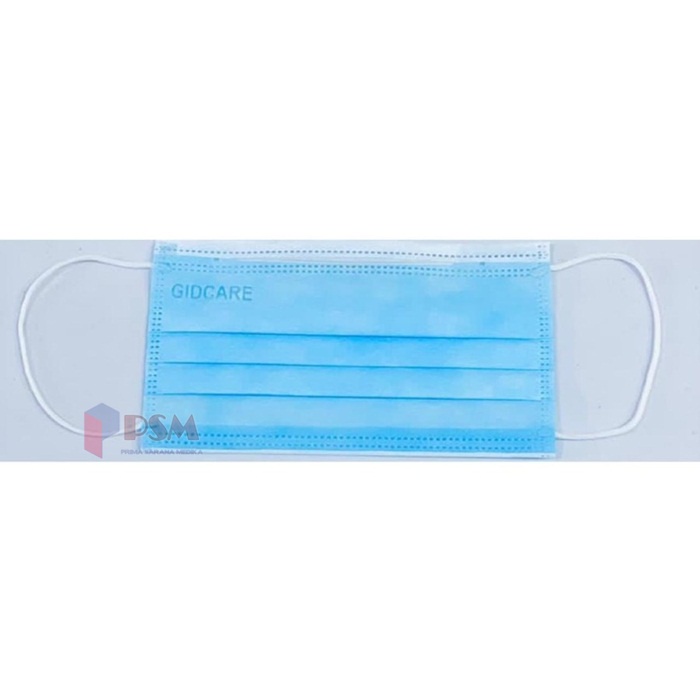 Masker 3ply Earloop Karet Gidcare / Surgical Face Mask Perbox isi 50pcs