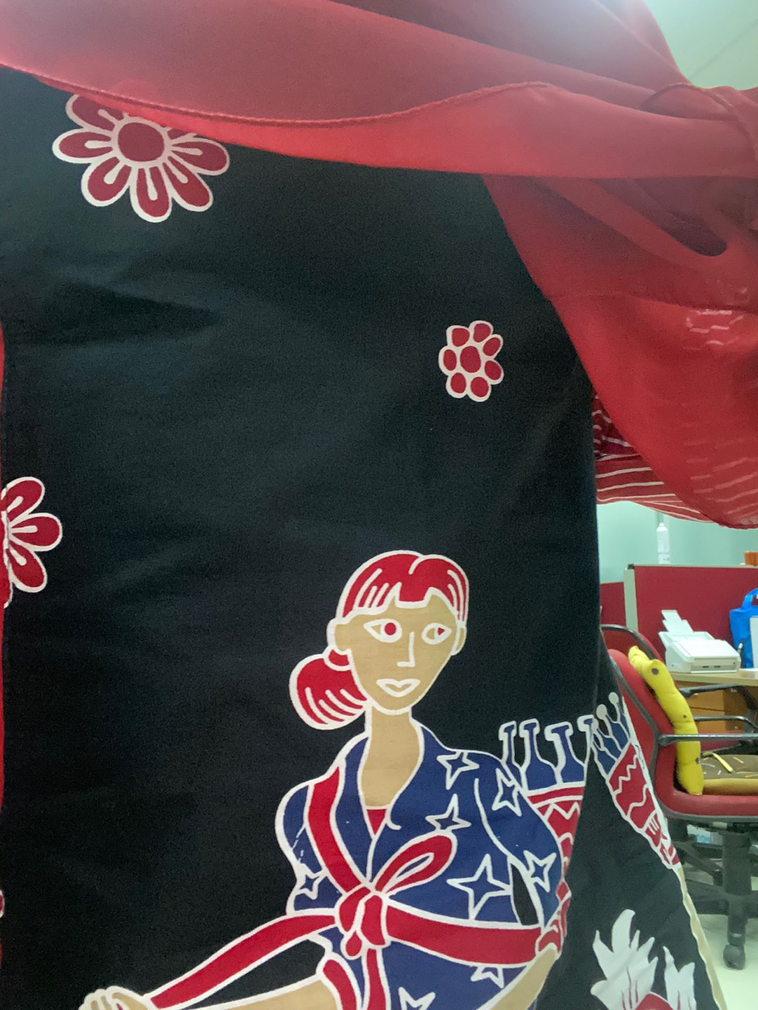 Baju Tunik Batik Premium Gendhis Mbok Jamu Stripe Red Black Muslim