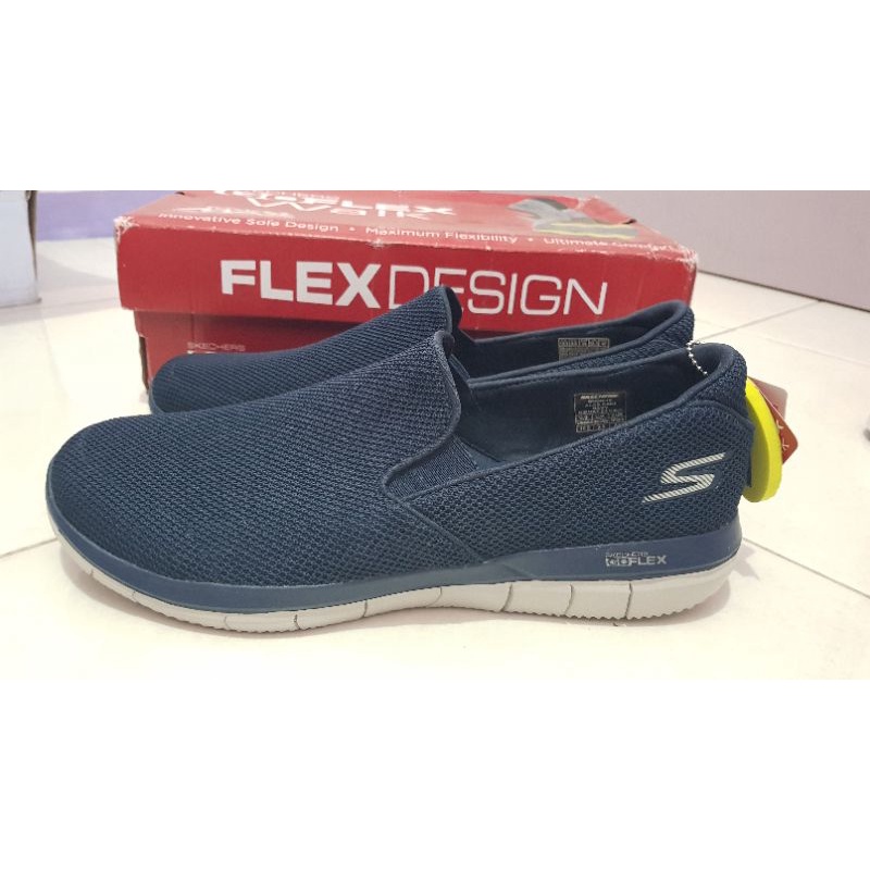 Skechers sepatu pria Go Flex walk navy ORIGINAL baru size 44