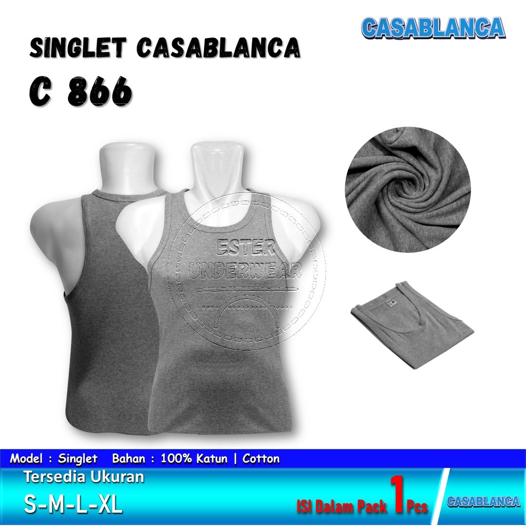 Kaos Singlet Pria Casablanca C 866 ISI-1 PCS