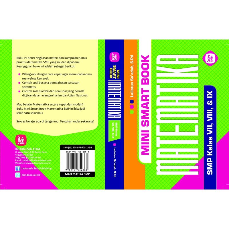 Ready Stok !!! New Edition Pocket Book SMP/MTs Kelas VII, VIII, & IX Matematika - IPA - IPS & PKN - Bahasa Indonesi-MINI SMART BOOK MTK