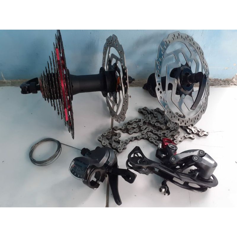 bekas Shimano allivio 9 speed murah shifter RD sprket