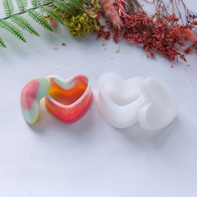 SIY  4 Pcs Box Resin Molds with lids Silicone Molds for DIY Craft Making Storing Earrings, Rings, Coins, Keys Ashtray