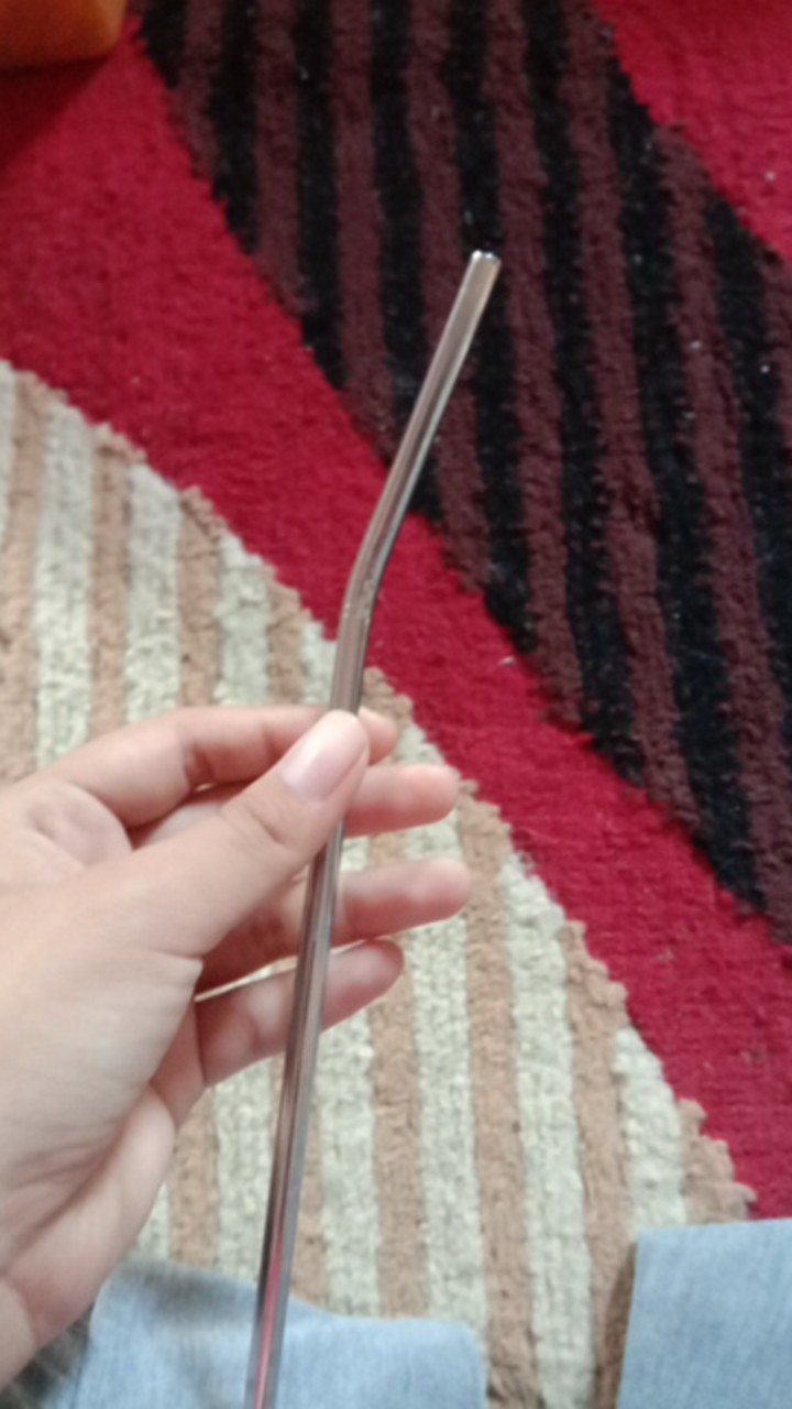 Sedotan Stainless Steel Bengkok Stain Less Straw Sedotan Lengkung Ramah Lingkungan Cafe Restoran