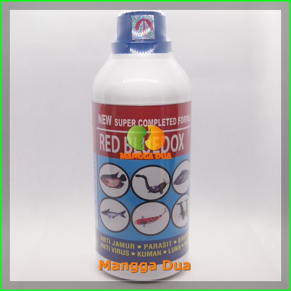 RED BLUEDOX 500 ml Original OBAT IKAN Anti Jamur, Parasit, Bakteri, Luka, Kutu Ikan LELE GURAMI NILA