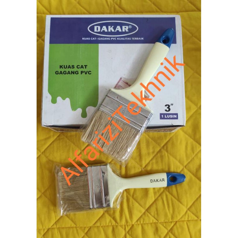 

kuas cat dakar 3" / 7,5cm gagang PVC harga per lusin