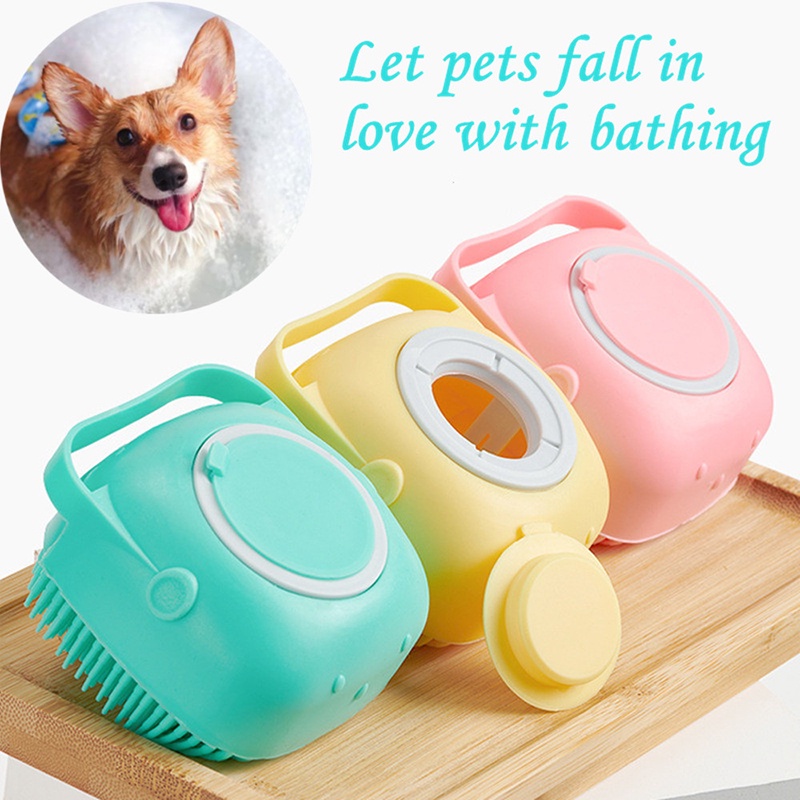 【Yayapet】Sikat Mandi Silikon Serbaguna Hewan /Sikat Mandi Silikon Dispenser Shower Brush Silicone Dispenser