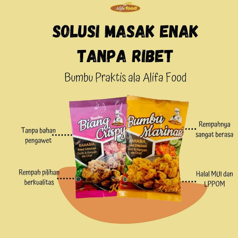 

TAMBANG EMAS// Paket Bumbu Biang Crispy 750g & Bumbu Marinasi 250g