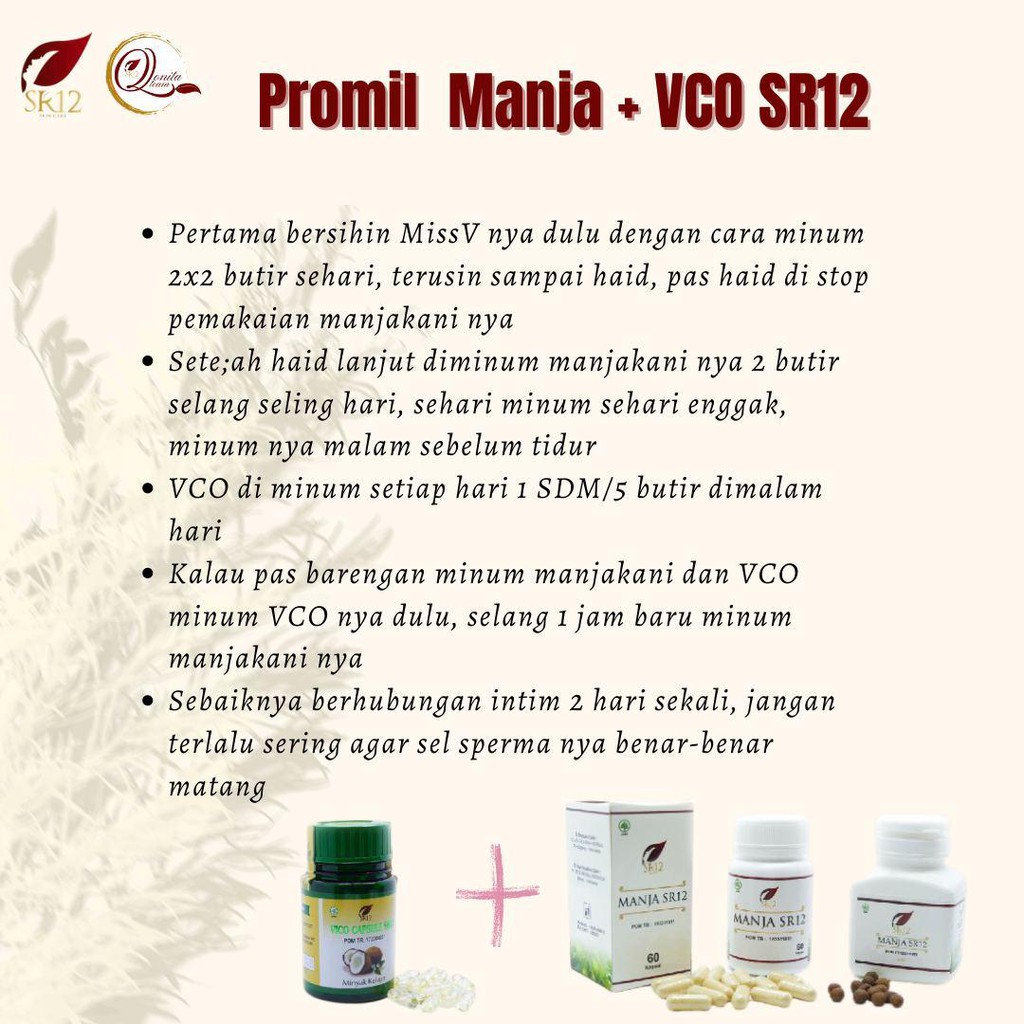 MANJAKANI SR12 / PROMIL / OBAT KEPUTIHAN / HERBAL KEWANITAAN / MANJA SR12 / OBAT KISTA