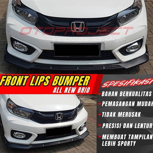 front lips bumper all new brio matte hitam