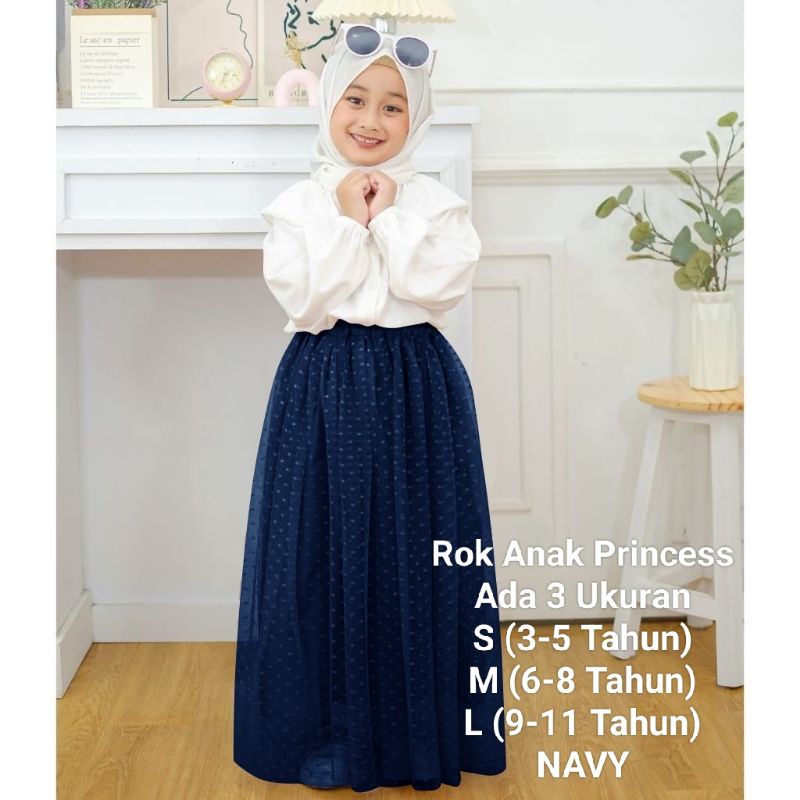 Rok Tutu Anak Perempuan Import Panjang Tille Dot Rok Princess 3-11 Tahun Matt Moscrepe Mix Tille Dot Good qualty premium