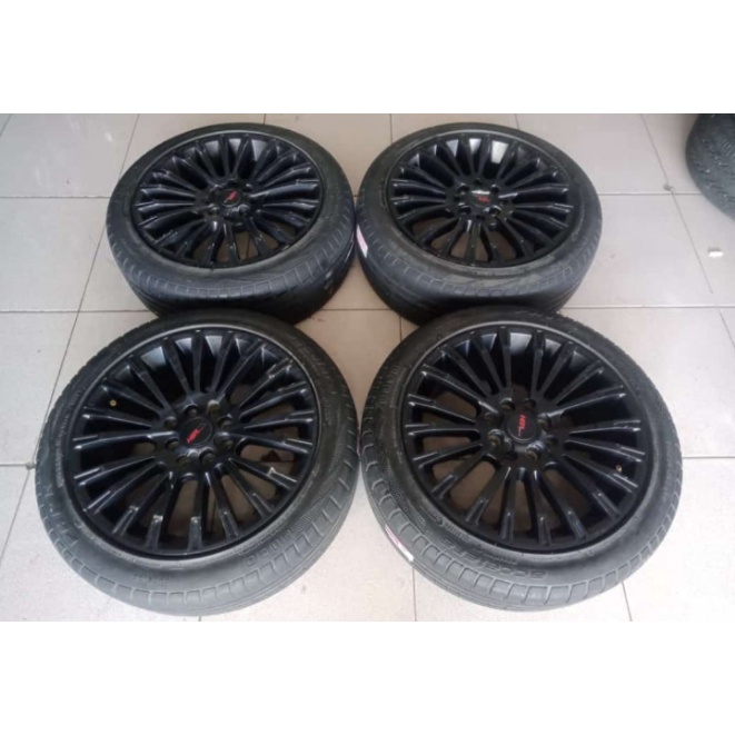 Velg Mobil Bekas HSR WEB RING 16 Lebar 7 Hole 4X100/114,3 ET45 BLACK Velg Aja Untuk Mobil Jazz Brio 