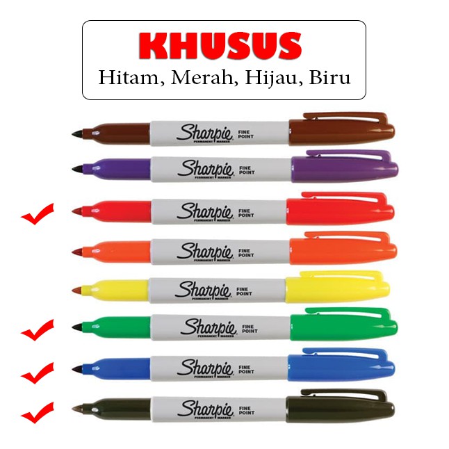 

Spidol Permanent Sharpie Fine Point (Warna Tertentu)
