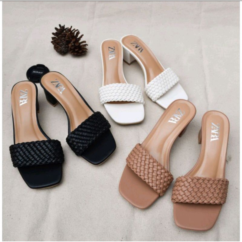 promo ramadan Sandal wanita heels kepang 5 cm