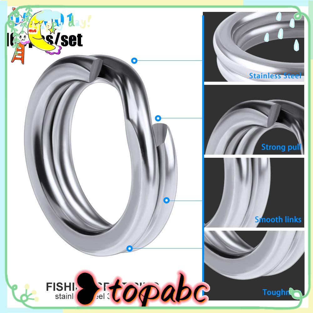 Top 100pcs Ring Konektor Umpan Pancing 3 # - 8 # Bahan Stainless Steel Tahan Lama