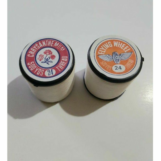 Sepaket Benang Layangan Jadul Cap Kembang 24 Dan Flying Wheel 24