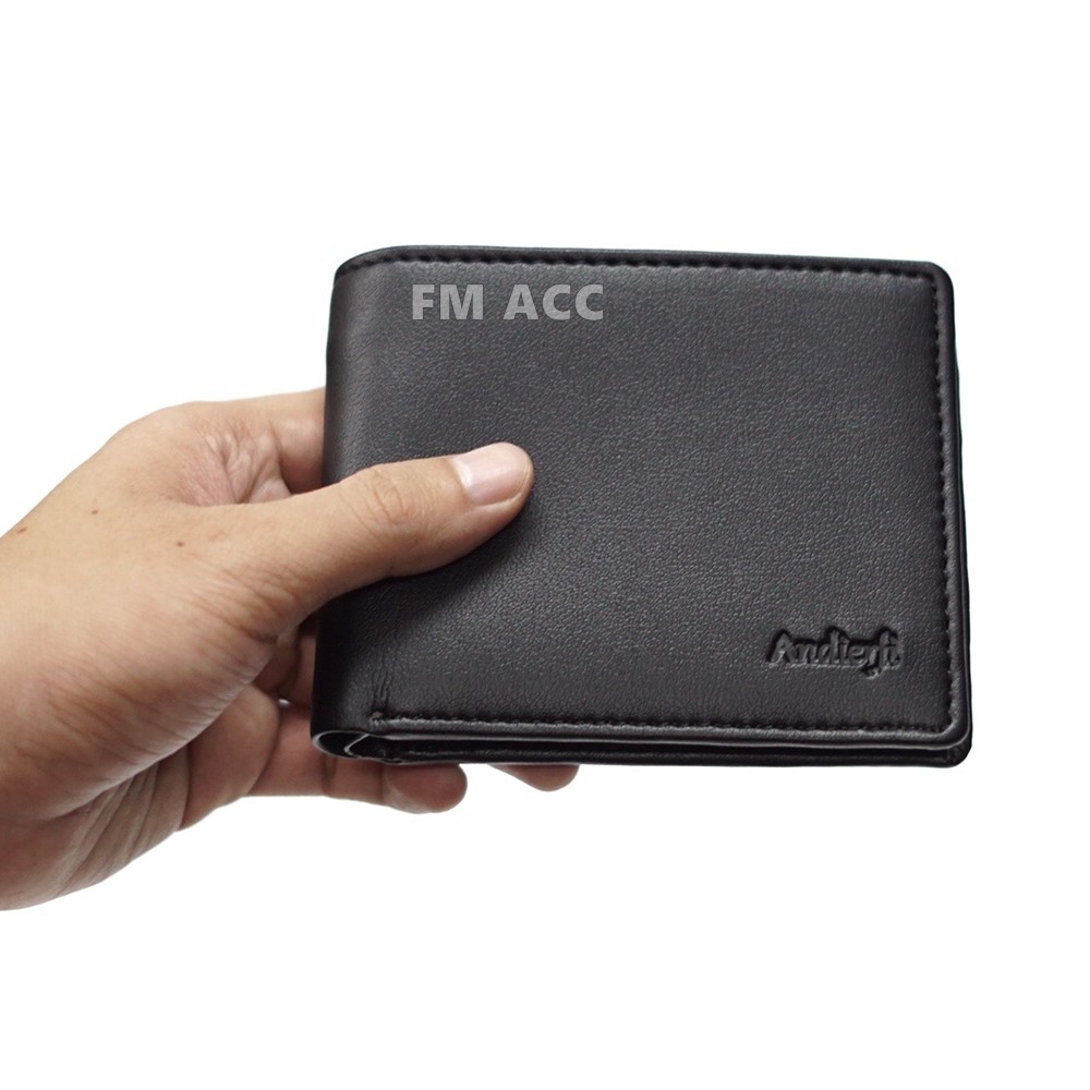 Dompet Pria Keren Murah/Dompet Pria Murah /Dompet Keren Pria/Dompet 5 Insh/Dompet Semi Kulit-HITAM