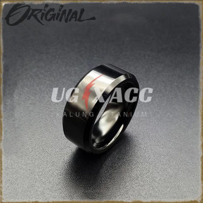 Cincin Jari Titanium Pria Wanita Couple Tunangan Nikah Kawin Silver Putih Gold Emas  Hitam Black Pol