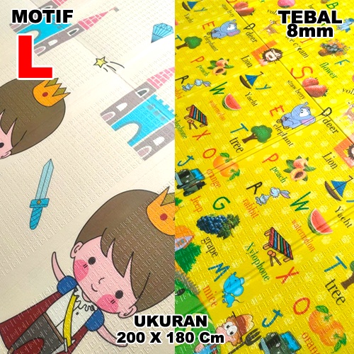 MBS2 | Matras Bayi 180x200 cm Playmat Bayi Karpet Lipat Anak/Bayi Tikar Lipat Foam Matras Anak RUZAIN MALL-MOTIF L + TAS 8 mm
