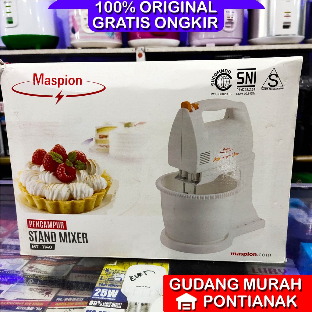 Mixer Maspion MT 1140 Mangkok stand mikser mixercom pengocok pencampur pengaduk kue adonan