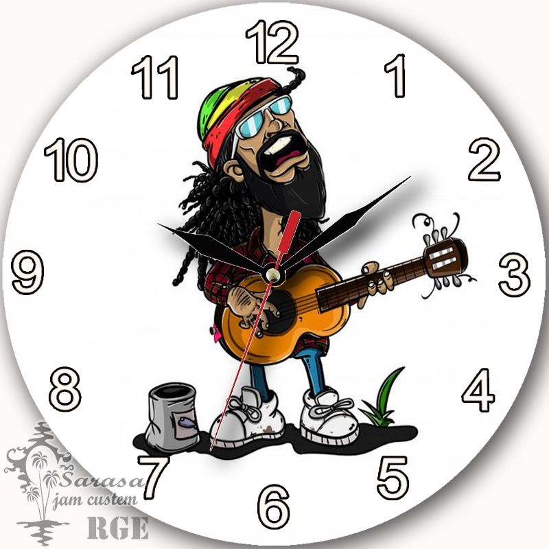 JAM DINDING CUSTOM ANAK PANTAI REGGAE