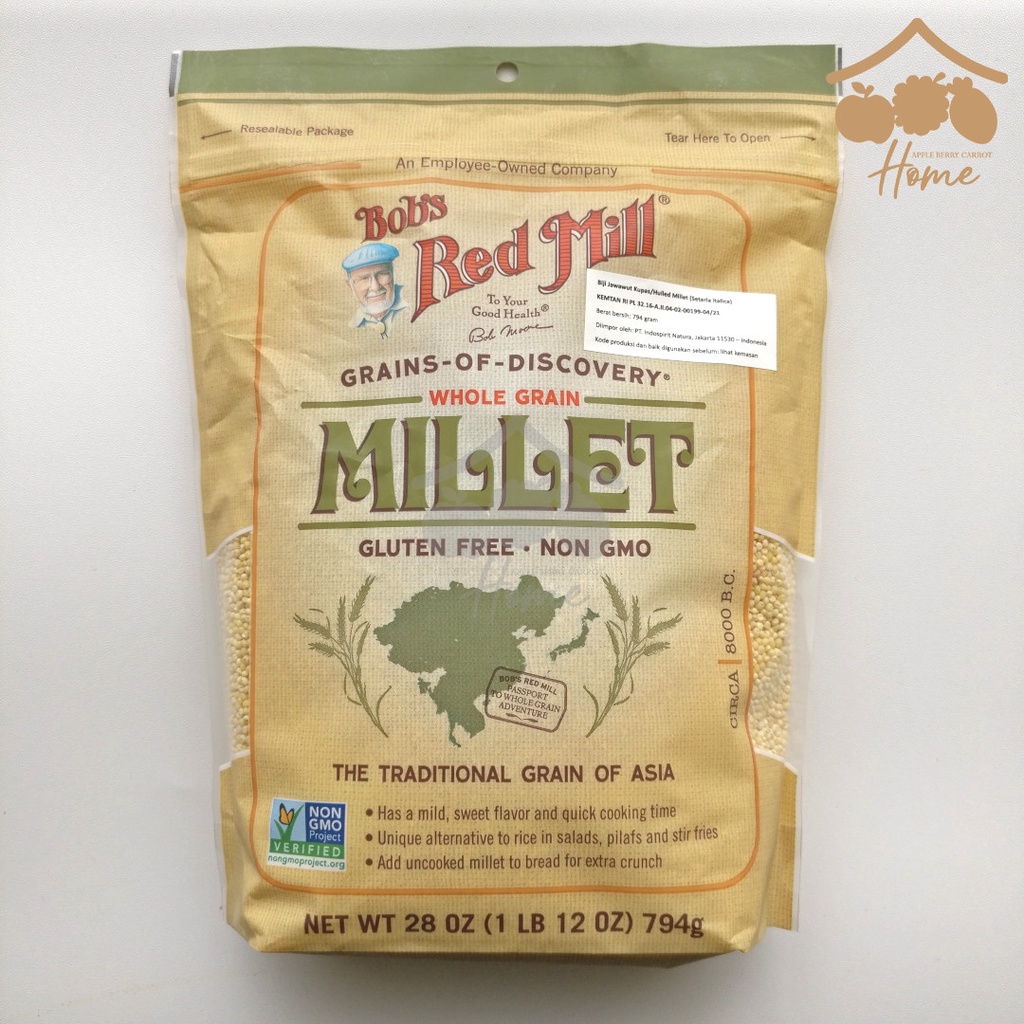 

Bob Red Mill Whole Grain Millet 28 oz 794gr 794 gr hulled bobs s
