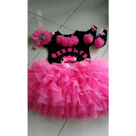 Setelan tutu gotik anak hitam fanta free bando