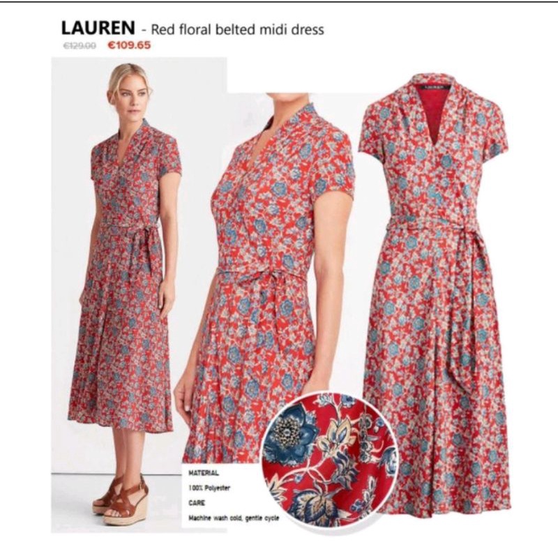 Ralph Lauren red floral dress