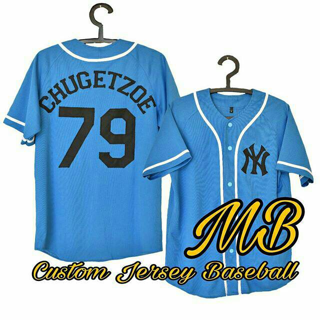 MB Custom Jersey Baseball/ Jersey Baseball Costum/ Jersey Jumbo/ Jersey Big Size Blue/ Baju Jersey