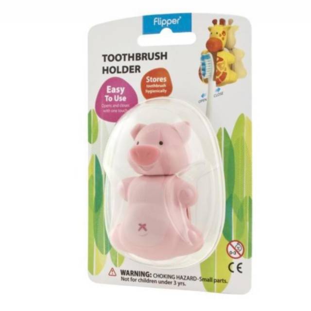 Flipper fun animal toothbrush holder - tooth brush