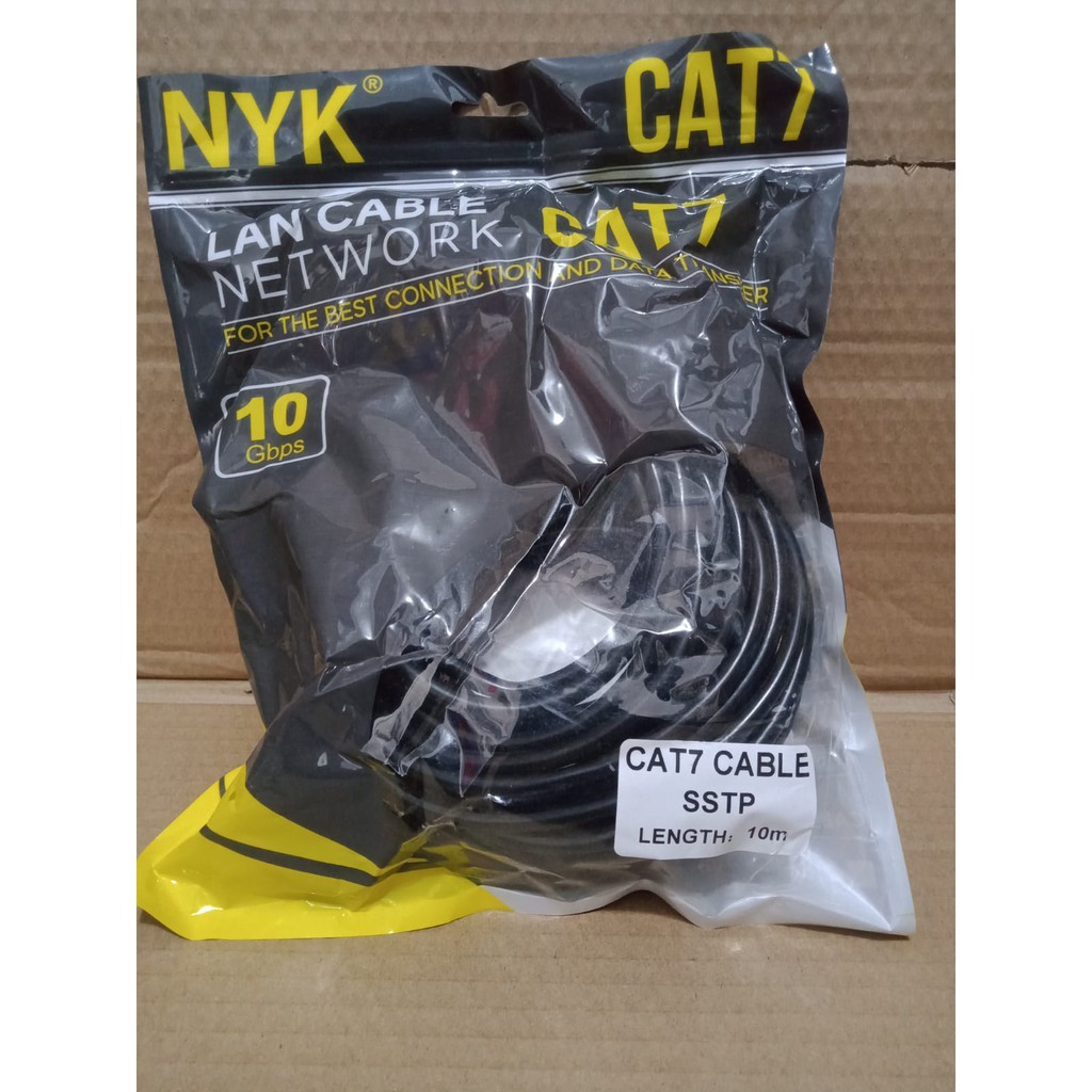 NYK Kabel LAN Cat 7  10Meter SSTP 10Gbps -Kabel internet cat7 10m