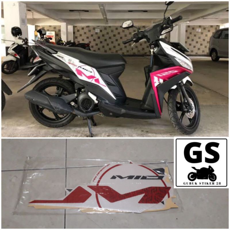 STRIPING STIKER LIS BODY MOTOR YAMAHA MIO M3 125 PINK TAHUN 2015