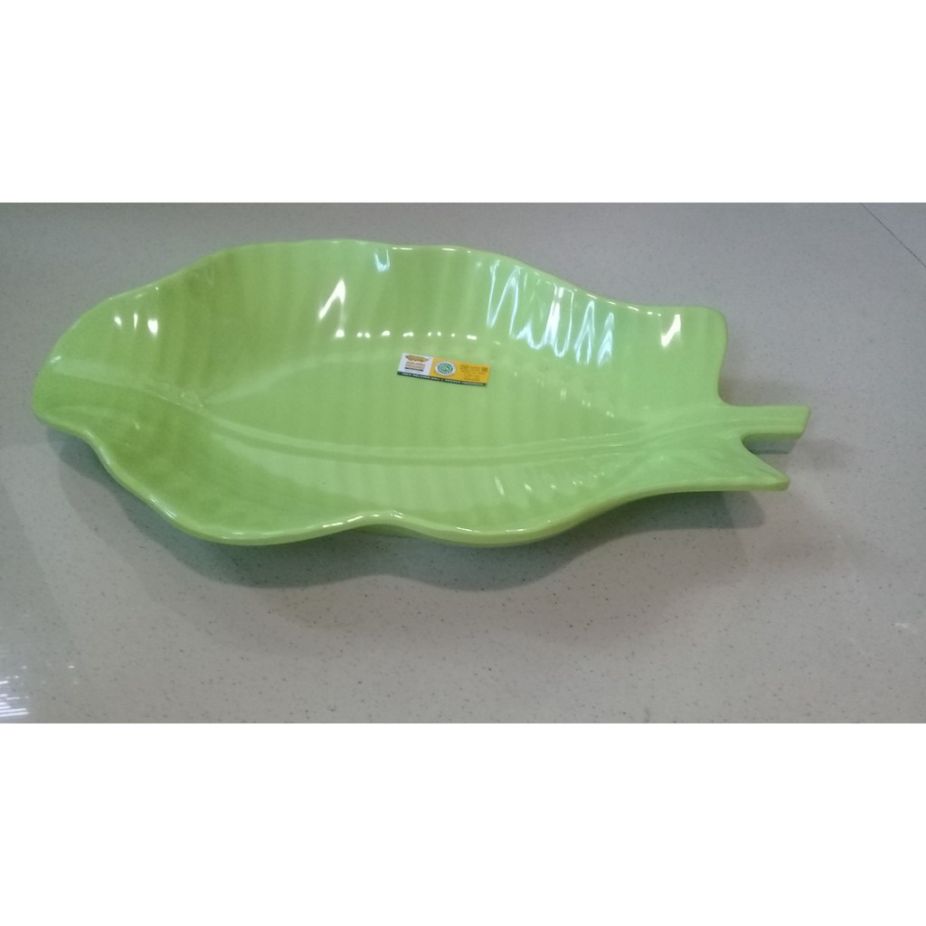 Mangkok Daun Pisang 11" Hijau Stabilo Melamine - Golden Dragon W2411