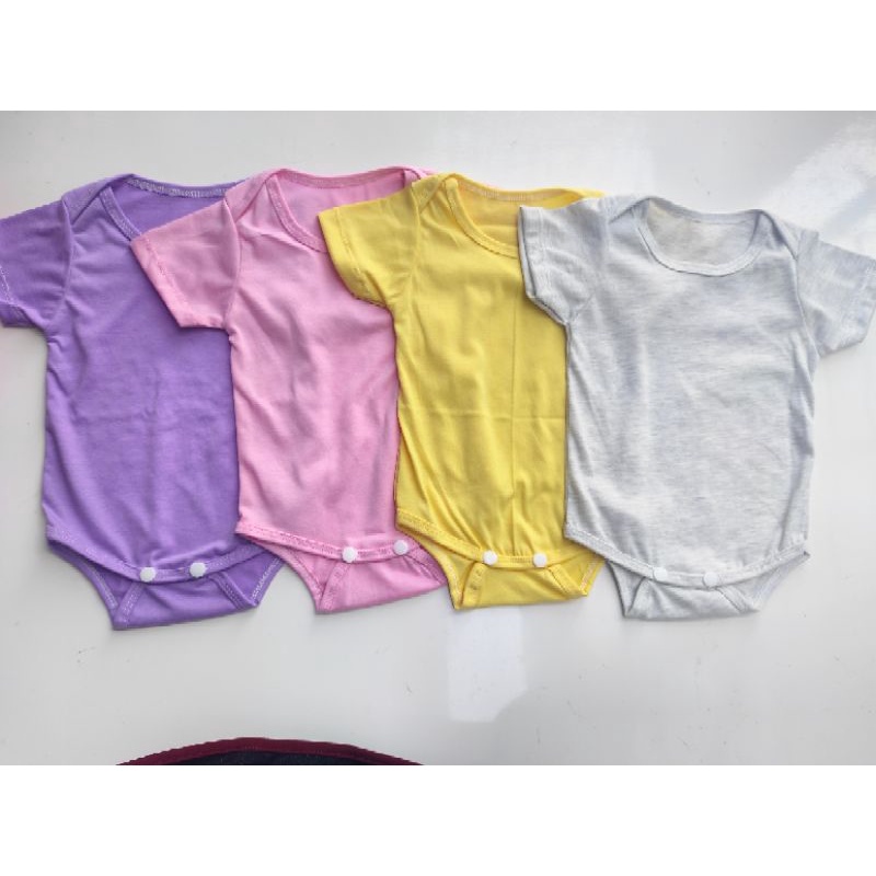 Baju Bayi Newborn Jumper Bodysuit Jumsuit Lengan Pendek Katun Adem Warna Polos