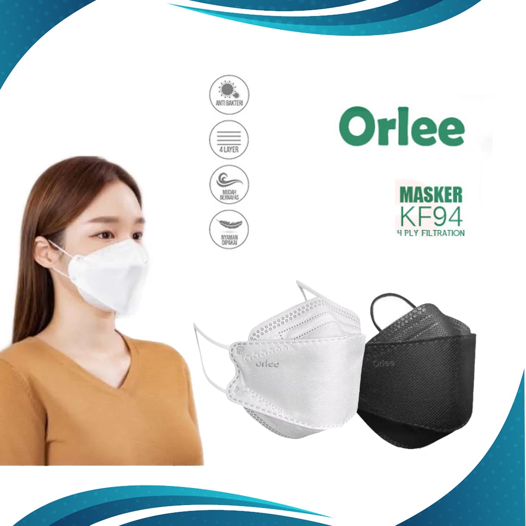 Masker Orlee KF94 Earloop 4ply Disposable Mask Korea Isi 10 Pcs