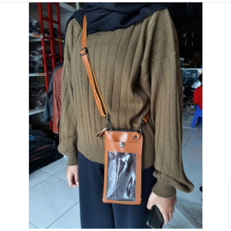 Tas hp kulit garut/tas HP papirut/ tas HP slempang