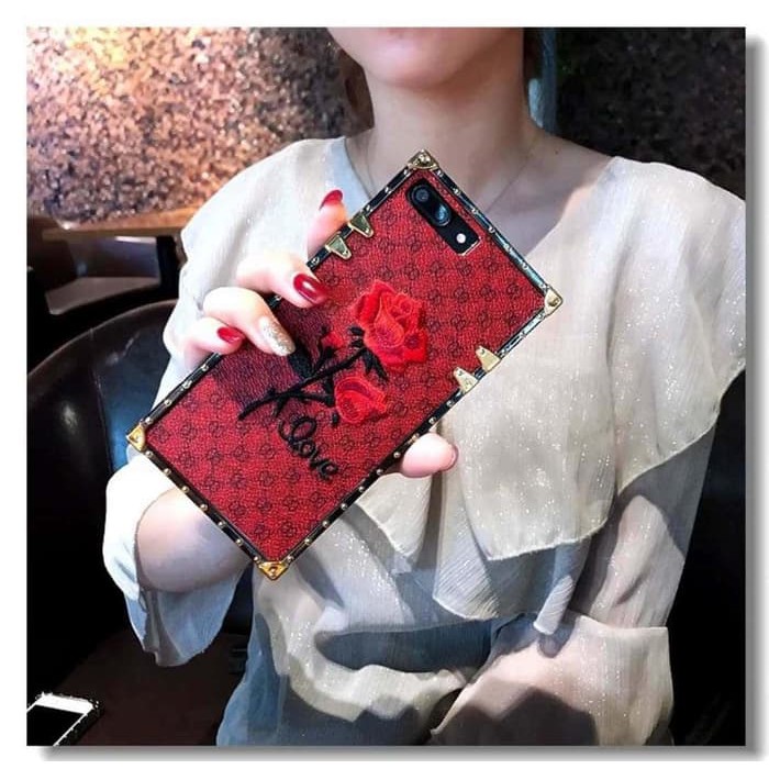 Vivo Y93 LV Leather Case With Flower Bordir Softcase Hp