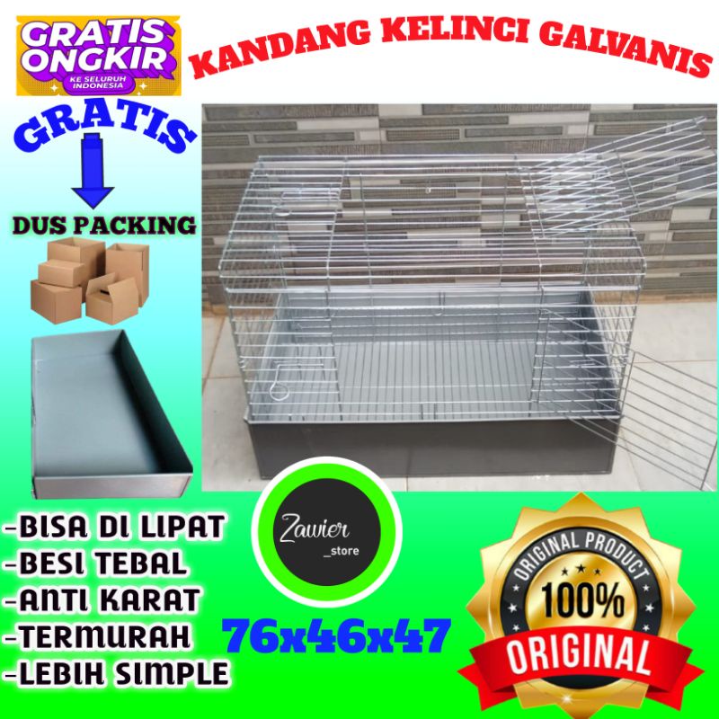 kandang Kelinci galvanis Jumbo #kelinci #marmut jumbo xl ukuran P,76- L,47,- T, 46