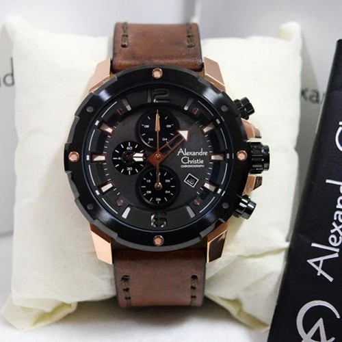 JAM TANGAN ALEXANDRE CHRISTIE AC 6410 ROSE BROWN.ORIGINAL BERGARANSI