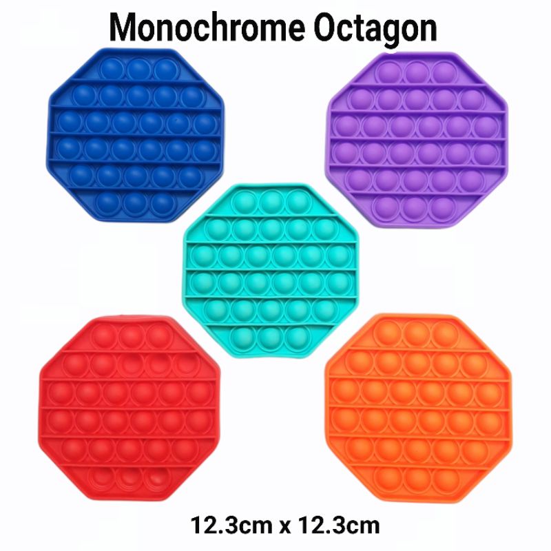 Mainan Popit Fidget Push it Pop it Mainan Trend Tiktok melatih sensor Motorik Anak-Mono Octagon